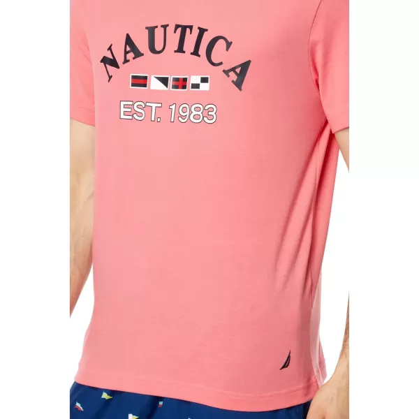 Nautica Mens Logo Graphic Sleep TShirtTeaberry