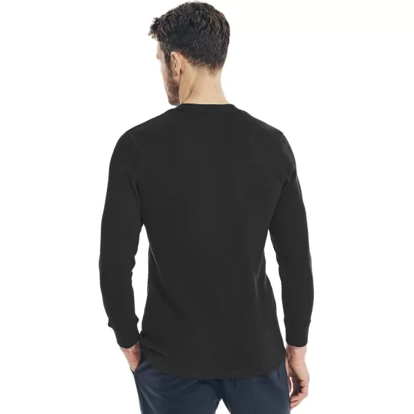 Nautica Mens Long Sleeve Base Layer Crewneck Waffle Thermal Underwear TopCharcoal Grey