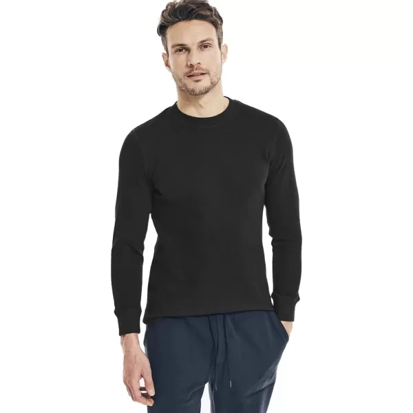 Nautica Mens Long Sleeve Base Layer Crewneck Waffle Thermal Underwear TopGrey J Class Logo