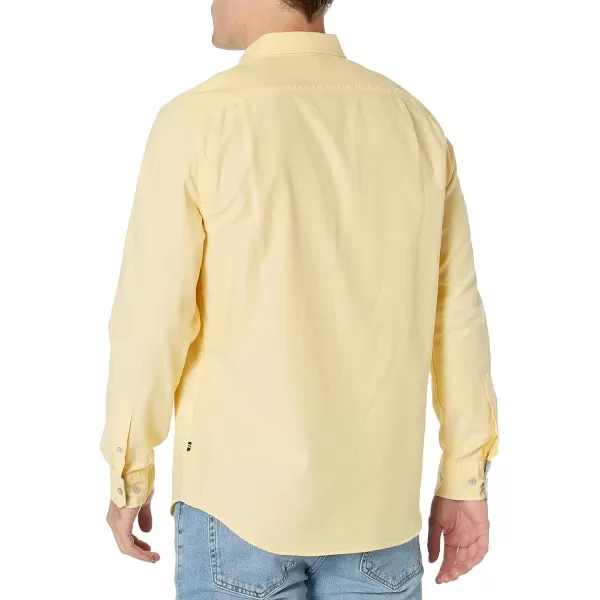 Nautica Mens Long Sleeve Button Down Solid Oxford ShirtCorn