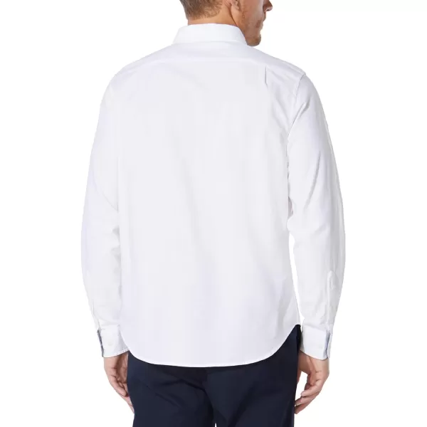 Nautica Mens Long Sleeve Button Down Solid Oxford ShirtWhite2