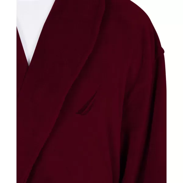 Nautica Mens Long Sleeve Cozy Soft Plush Shawl Collar RobeBurgundy