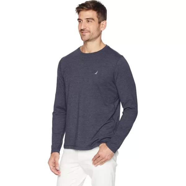 Nautica Mens Long Sleeve Crew Neck Soft Sleep TeeNavy Solid