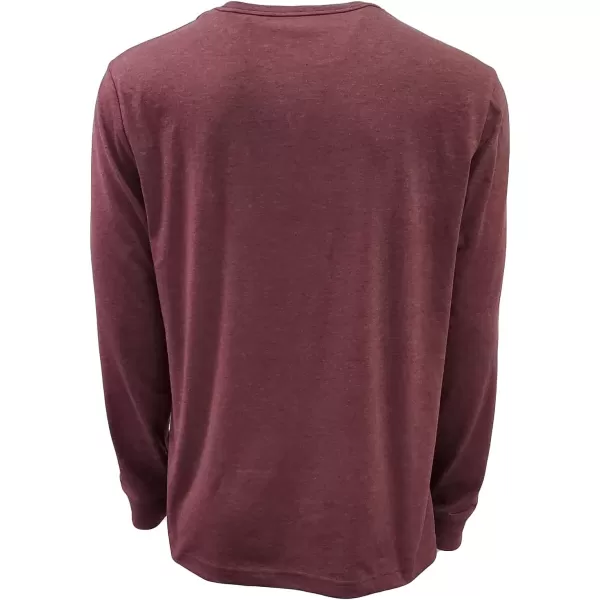 Nautica Mens Long Sleeve Solid Crew Neck TShirtBurgundy Heather