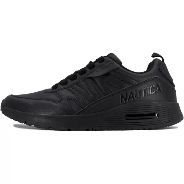 Nautica Mens LowTop Fashion Sneakers  LaceUp Trainers for Stylish Basketball Style and Comfortable Walking ShoesBackshoreblack Mono