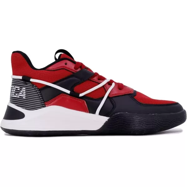Nautica Mens LowTop Fashion Sneakers  LaceUp Trainers for Stylish Basketball Style and Comfortable Walking ShoesBlack Red Benthos