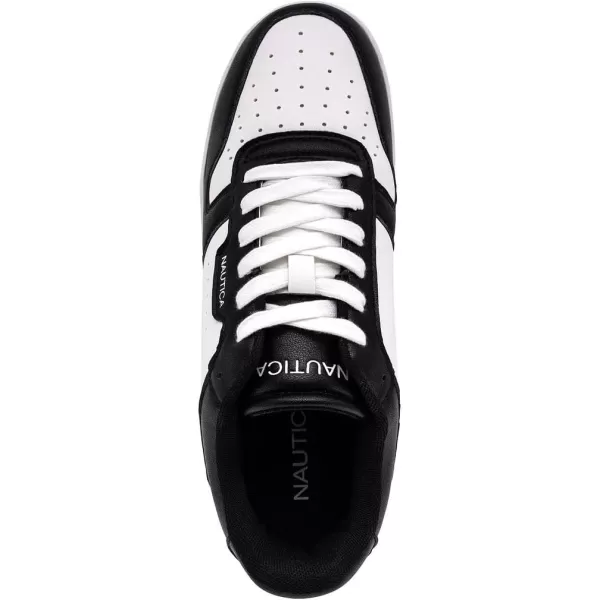 Nautica Mens LowTop Fashion Sneakers  LaceUp Trainers for Stylish Basketball Style and Comfortable Walking ShoesBlack Whitestafford