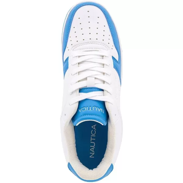 Nautica Mens LowTop Fashion Sneakers  LaceUp Trainers for Stylish Basketball Style and Comfortable Walking ShoesWhite Baby Blue