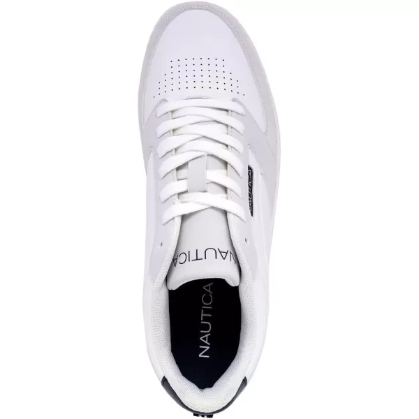 Nautica Mens LowTop Fashion Sneakers  LaceUp Trainers for Stylish Basketball Style and Comfortable Walking ShoesWhite Greybascule