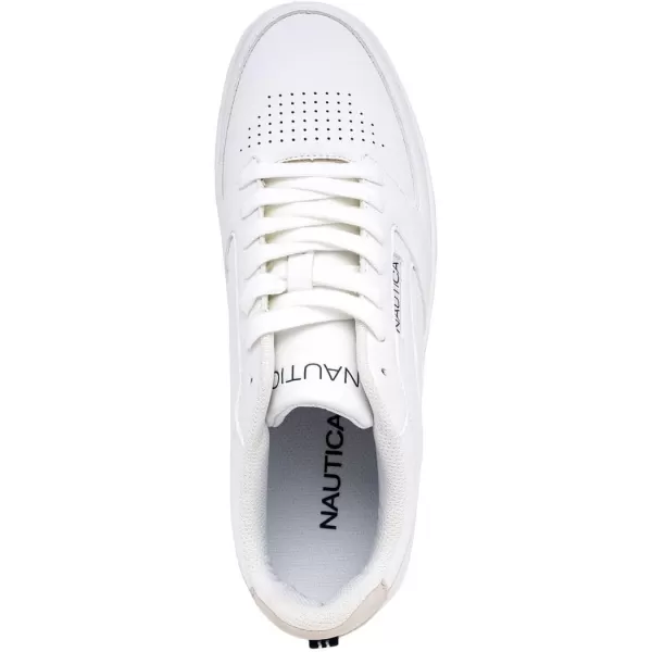 Nautica Mens LowTop Fashion Sneakers  LaceUp Trainers for Stylish Basketball Style and Comfortable Walking ShoesWhitebascule