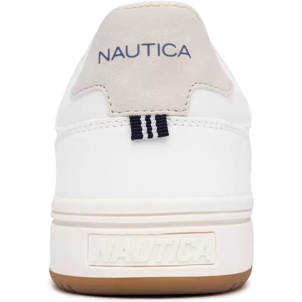 Nautica Mens LowTop Fashion Sneakers  LaceUp Trainers for Stylish Basketball Style and Comfortable Walking ShoesWhitejaxon