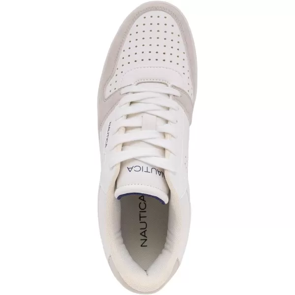 Nautica Mens LowTop Fashion Sneakers  LaceUp Trainers for Stylish Basketball Style and Comfortable Walking ShoesWhitejaxon