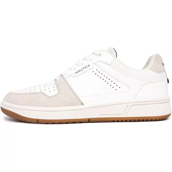 Nautica Mens LowTop Fashion Sneakers  LaceUp Trainers for Stylish Basketball Style and Comfortable Walking ShoesWhitejaxon