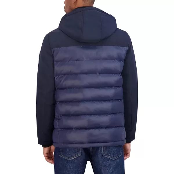 Nautica Mens Mixed Media PufferBlue