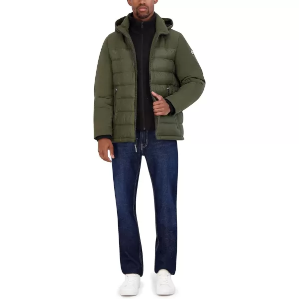 Nautica Mens Mixed Media PufferGreen