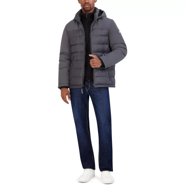 Nautica Mens Mixed Media PufferGrey