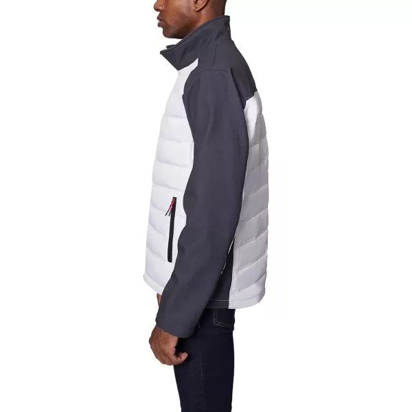 Nautica Mens Mixed Media Softshell Jacket Long Sleeve Quilted CoatWhite