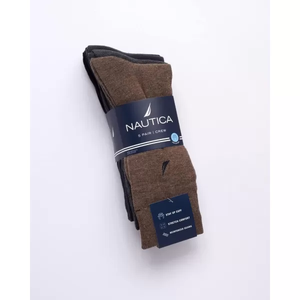 Nautica Mens Moisture Wicking Dress Socks with Stay Up Cuff 5 PackAssorted