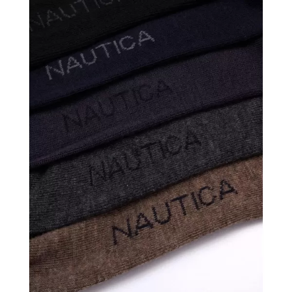 Nautica Mens Moisture Wicking Dress Socks with Stay Up Cuff 5 PackAssorted