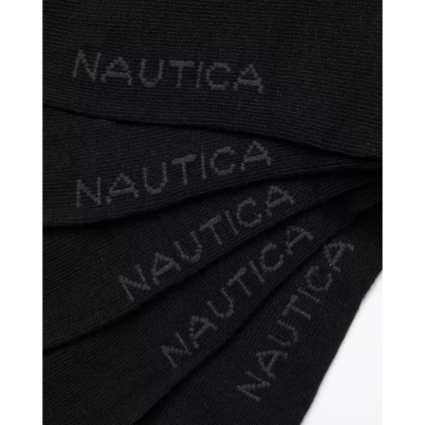 Nautica Mens Moisture Wicking Dress Socks with Stay Up Cuff 5 PackBlack