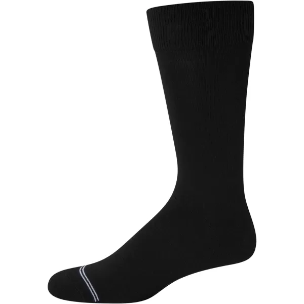 Nautica Mens Moisture Wicking Dress Socks with Stay Up Cuff 5 PackBlack Flat Knit