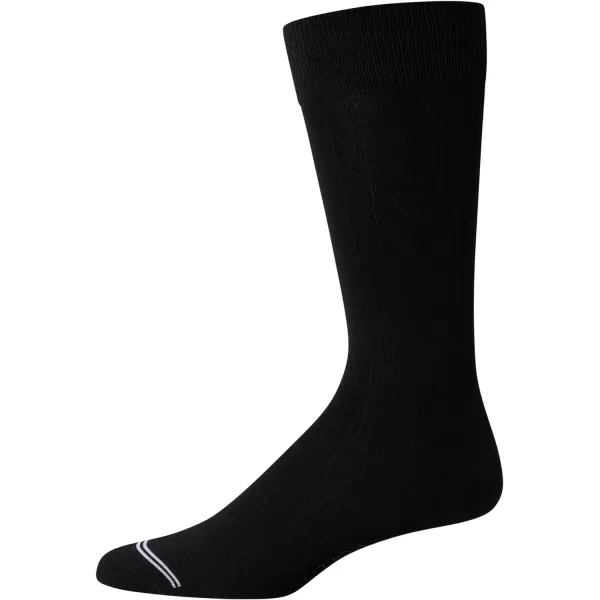 Nautica Mens Moisture Wicking Dress Socks with Stay Up Cuff 5 PackBlack Logo