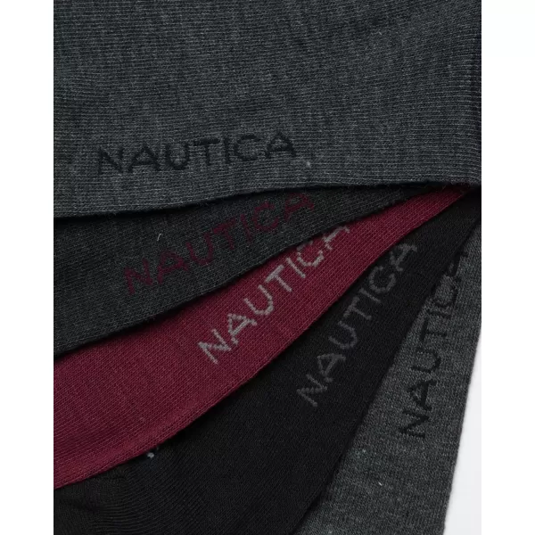 Nautica Mens Moisture Wicking Dress Socks with Stay Up Cuff 5 PackDark Grey Heather