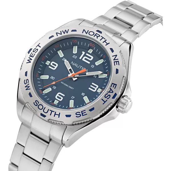 Nautica Mens NAPCWS302 Clearwater Beach Recycled 85 Stainless Steel Bracelet WatchNautica Mens NAPCWS302 Clearwater Beach Recycled 85 Stainless Steel Bracelet Watch