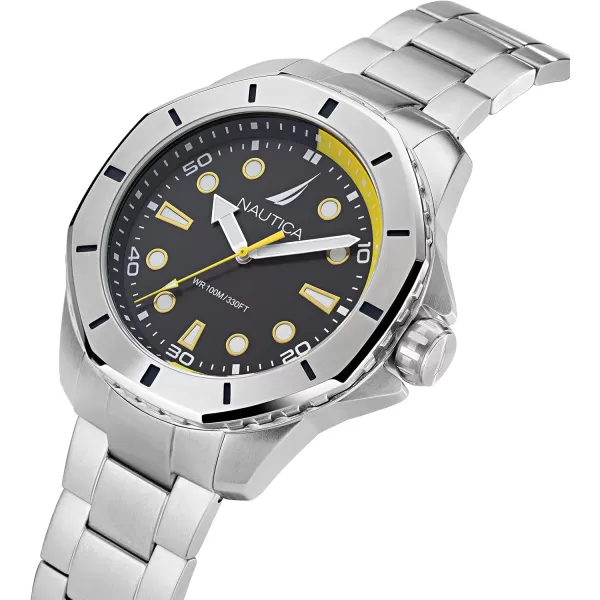 Nautica Mens NAPKMS301 KOH May Bay Recycled 85 Stainless Steel Bracelet WatchNautica Mens NAPKMS301 KOH May Bay Recycled 85 Stainless Steel Bracelet Watch