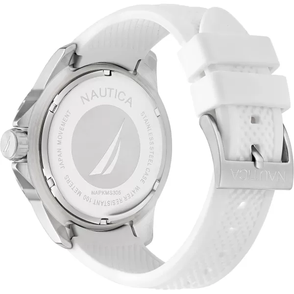 Nautica Mens NAPKMS305 KOH May Bay White Silicone Strap WatchNautica Mens NAPKMS305 KOH May Bay White Silicone Strap Watch