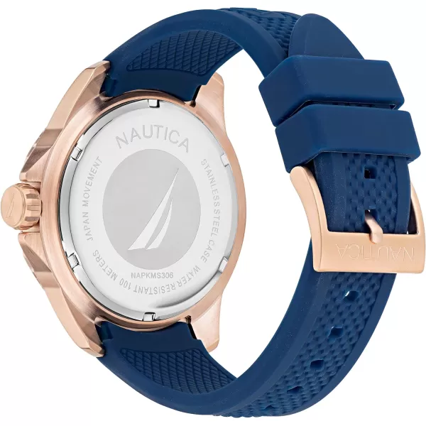 Nautica Mens NAPKMS306 KOH May Bay Blue Silicone Strap WatchNautica Mens NAPKMS306 KOH May Bay Blue Silicone Strap Watch