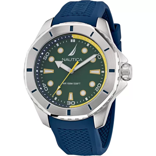 Nautica Mens NAPKMS307 KOH May Bay Recycled 85 Stainless Steel Bracelet amp Blue Silicone Strap WatchNautica Mens NAPKMS307 KOH May Bay Recycled 85 Stainless Steel Bracelet amp Blue Silicone Strap Watch