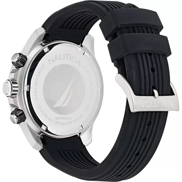 Nautica Mens NAPNOS301 One Black Silicone Strap WatchNautica Mens NAPNOS301 One Black Silicone Strap Watch