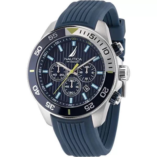 Nautica Mens NAPNOS304 One Recycled 85 Stainless Steel Bracelet amp Blue Silicone Strap WatchNautica Mens NAPNOS304 One Recycled 85 Stainless Steel Bracelet amp Blue Silicone Strap Watch