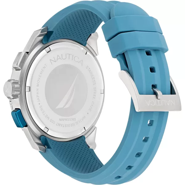 Nautica Mens NAPNSS303 NST 101 Light Blue Silicone Strap WatchNautica Mens NAPNSS303 NST 101 Light Blue Silicone Strap Watch