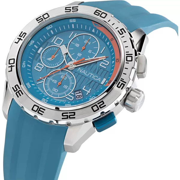 Nautica Mens NAPNSS303 NST 101 Light Blue Silicone Strap WatchNautica Mens NAPNSS303 NST 101 Light Blue Silicone Strap Watch