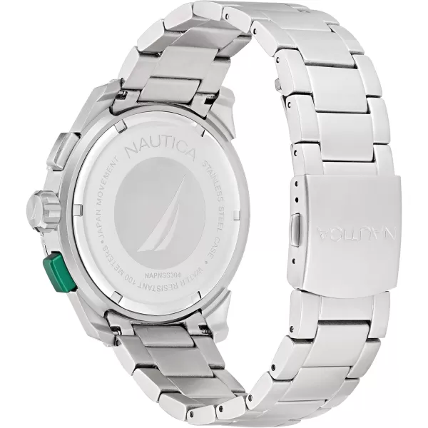 Nautica Mens NAPNSS304 NST 101 Recycled 85 Stainless Steel Bracelet WatchNautica Mens NAPNSS304 NST 101 Recycled 85 Stainless Steel Bracelet Watch