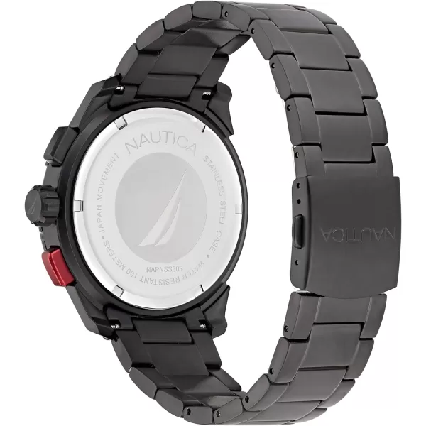 Nautica Mens NAPNSS305 NST 101 IP Black Recycled 85 Stainless Steel Bracelet WatchNautica Mens NAPNSS305 NST 101 IP Black Recycled 85 Stainless Steel Bracelet Watch