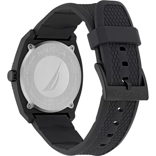 Nautica Mens NAPPBS305 Pacific Beach Black Wheat PU Fiber Strap WatchNautica Mens NAPPBS305 Pacific Beach Black Wheat PU Fiber Strap Watch