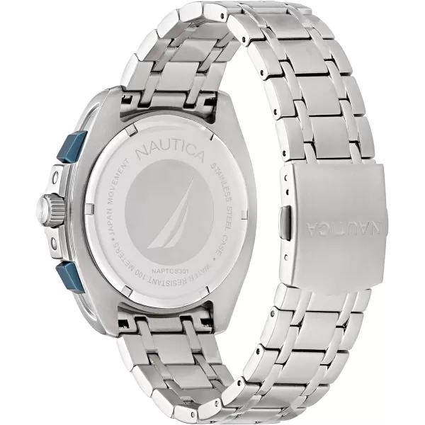 Nautica Mens NAPTCS301 Tin Can Bay Recycled 85 Stainless Steel Bracelet WatchNautica Mens NAPTCS301 Tin Can Bay Recycled 85 Stainless Steel Bracelet Watch