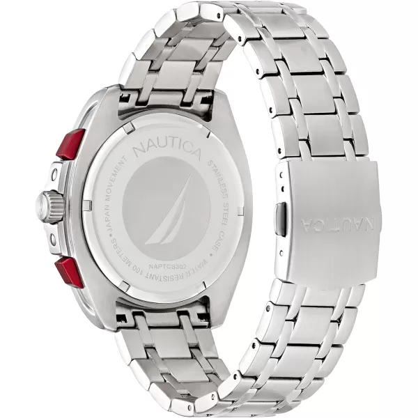 Nautica Mens NAPTCS302 Tin Can Bay Recycled 85 Stainless Steel Bracelet WatchNautica Mens NAPTCS302 Tin Can Bay Recycled 85 Stainless Steel Bracelet Watch