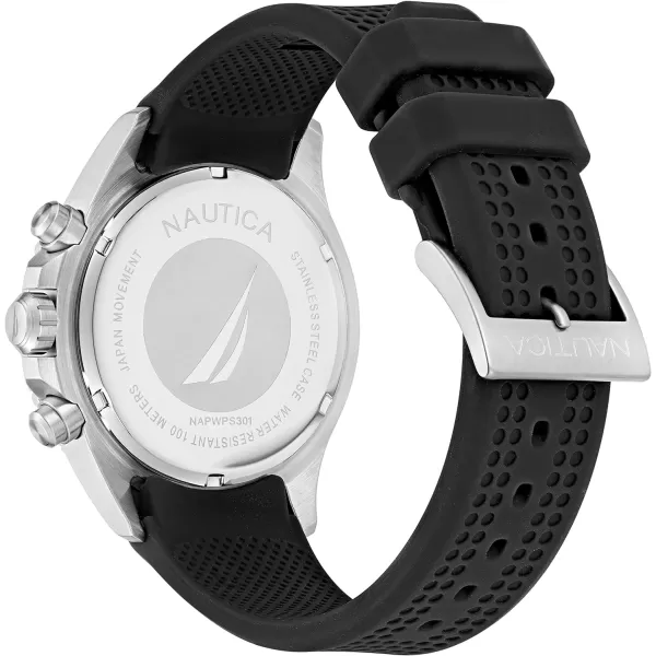 Nautica Mens NAPWPS301 Westport Black Silicone Strap WatchNautica Mens NAPWPS301 Westport Black Silicone Strap Watch