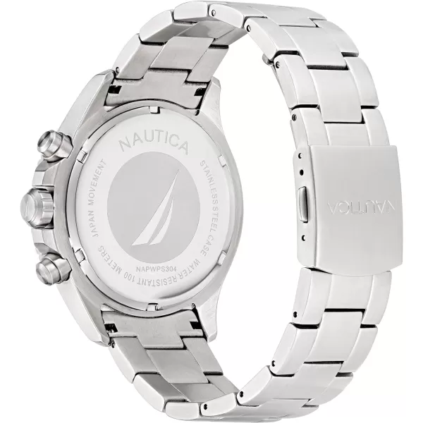 Nautica Mens NAPWPS304 Westport Recycled 85 Stainless Steel Bracelet WatchNautica Mens NAPWPS304 Westport Recycled 85 Stainless Steel Bracelet Watch