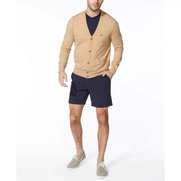 Nautica Mens Navtech Knit CardiganCoastal Camel Heather