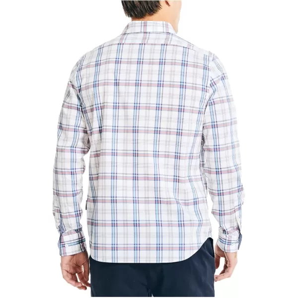 Nautica Mens Navtech Plaid ShirtBright White