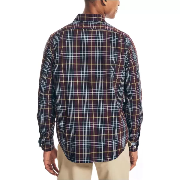 Nautica Mens Navtech Plaid ShirtShipwreck Burgundy