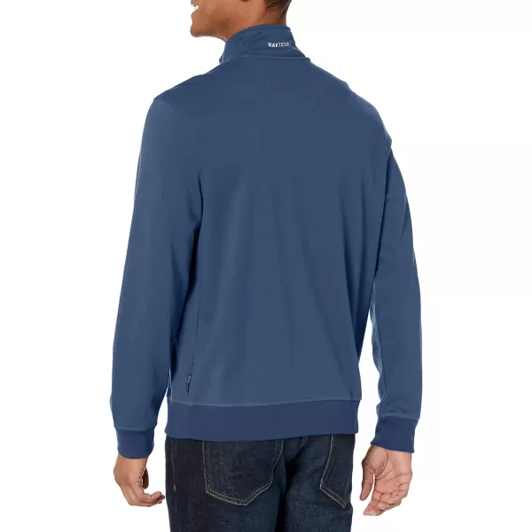 Nautica Mens Navtech QuarterZip Color Block SweaterLapis Blue