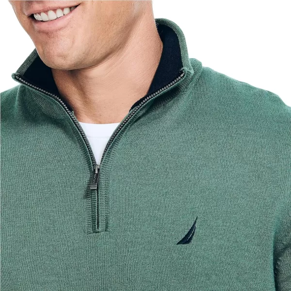 Nautica Mens Navtech QuarterZip SweaterArctic Fern Heather