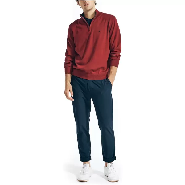 Nautica Mens Navtech QuarterZip SweaterBiking Red