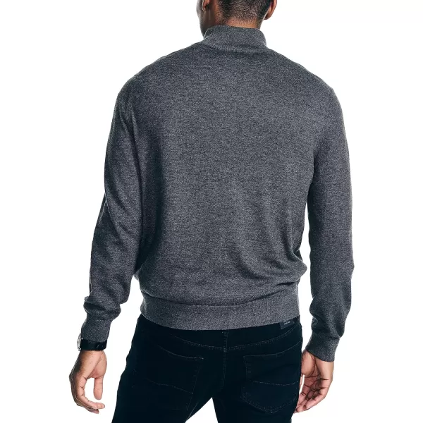 Nautica Mens Navtech QuarterZip SweaterCharcoal Heather